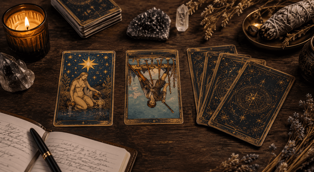 One card tarot FAQ image showing upright and reversed card guidance in an editorial tarot layout