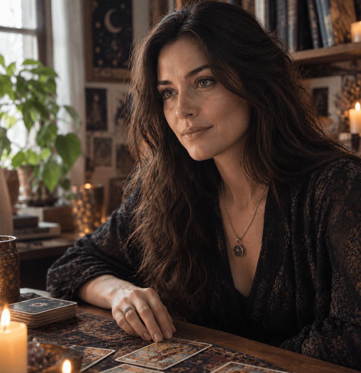 Portrait of Nova, the tarot reader behind One Card Tarot