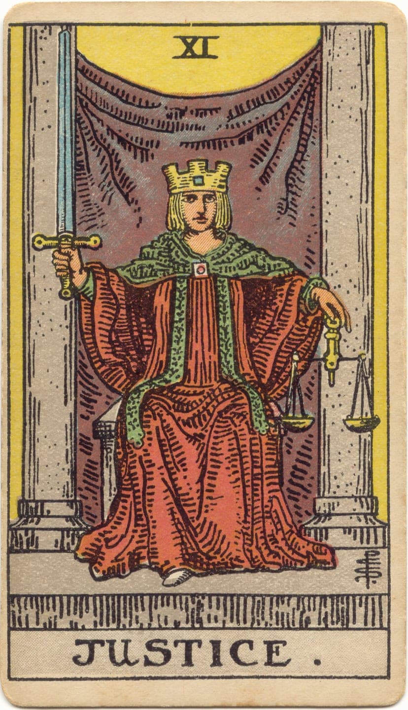 Justice Major Arcana tarot card