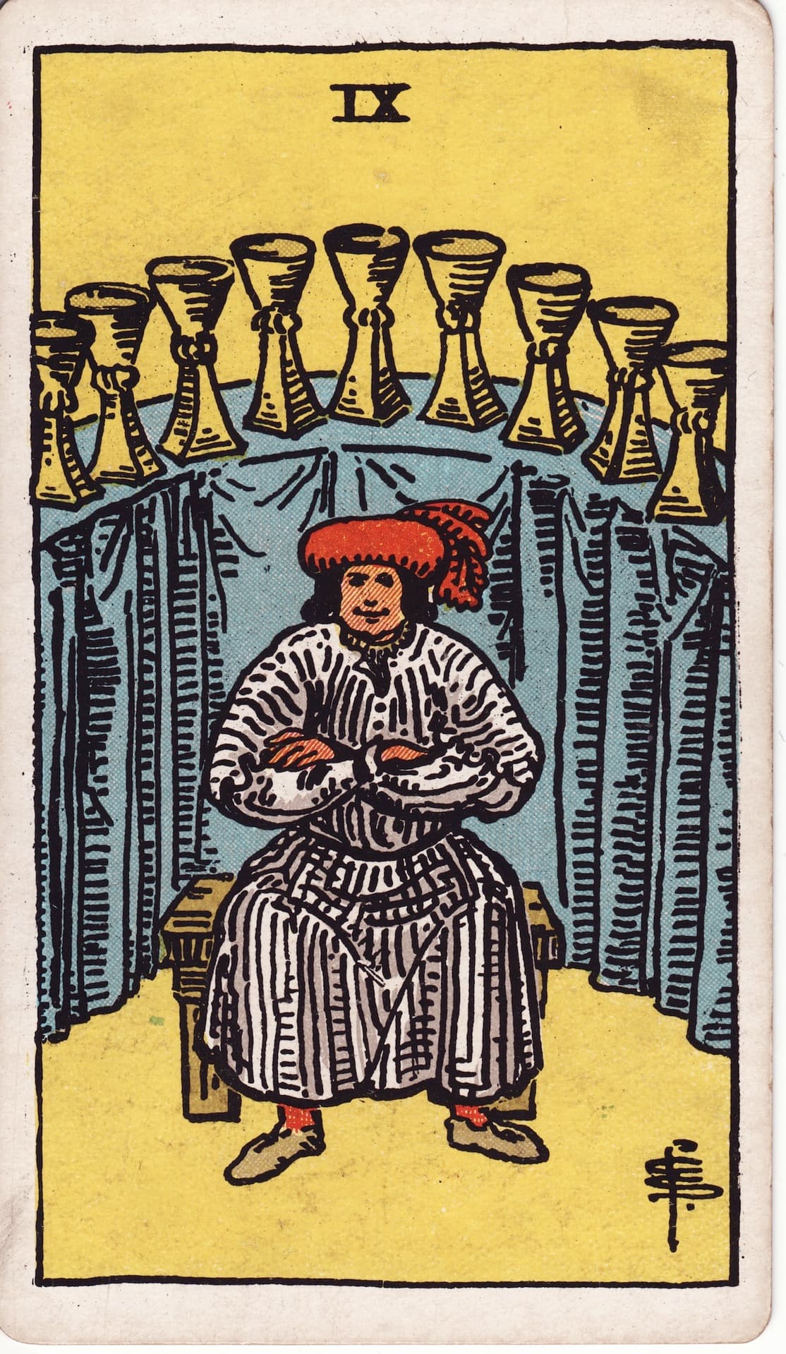 Nine of Cups Minor Arcana Cups tarot card
