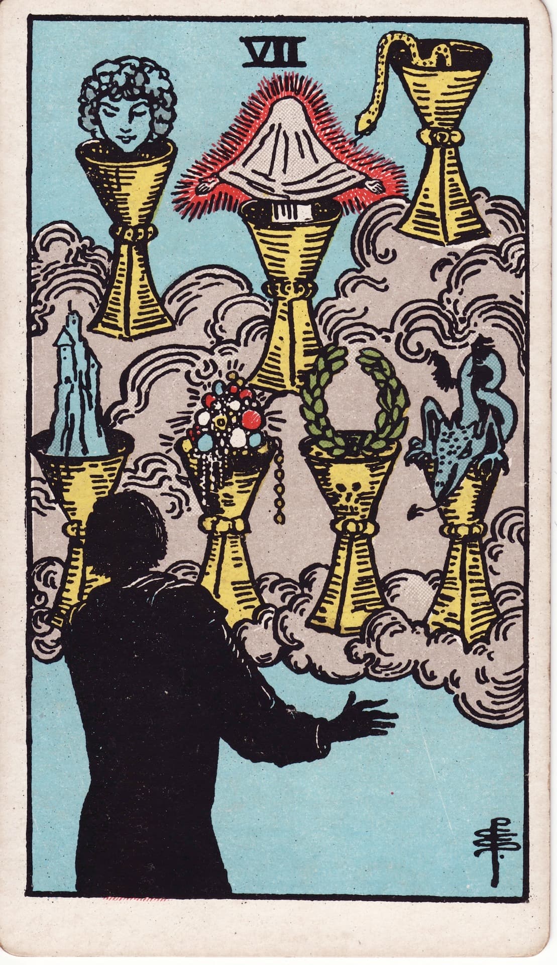 Seven of Cups Minor Arcana Cups tarot card